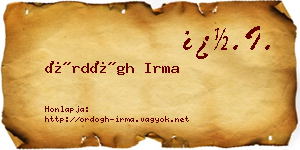 Ördögh Irma névjegykártya