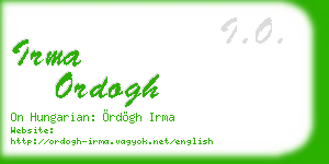 irma ordogh business card
