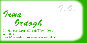 irma ordogh business card